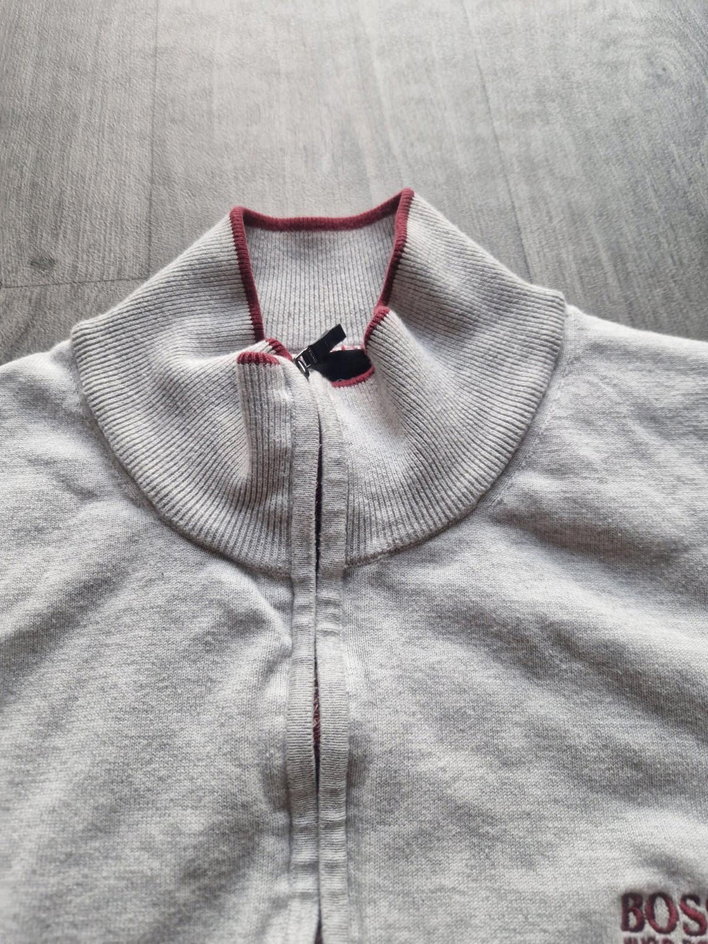 Hugo Boss Grey Quarter Zip Sweatshirt Jumper Uk Size Xxl Slim Fit Vgc