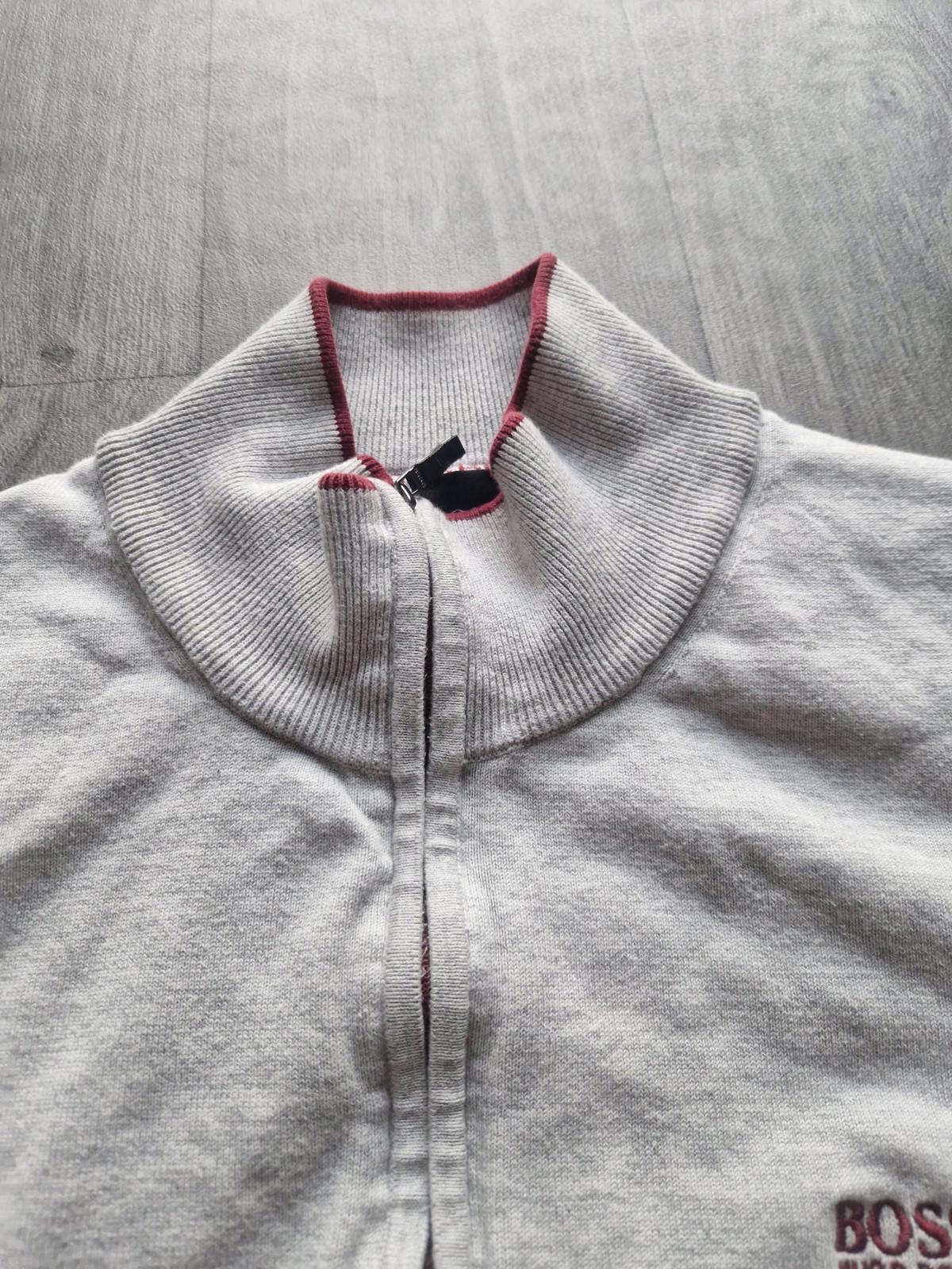 Hugo Boss Grey Quarter Zip Sweatshirt Jumper Uk Size Xxl Slim Fit Vgc