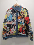 Nickelodeon 90’s Cartoon Mash Print Reversible  Jacket Size L Mens Members Only