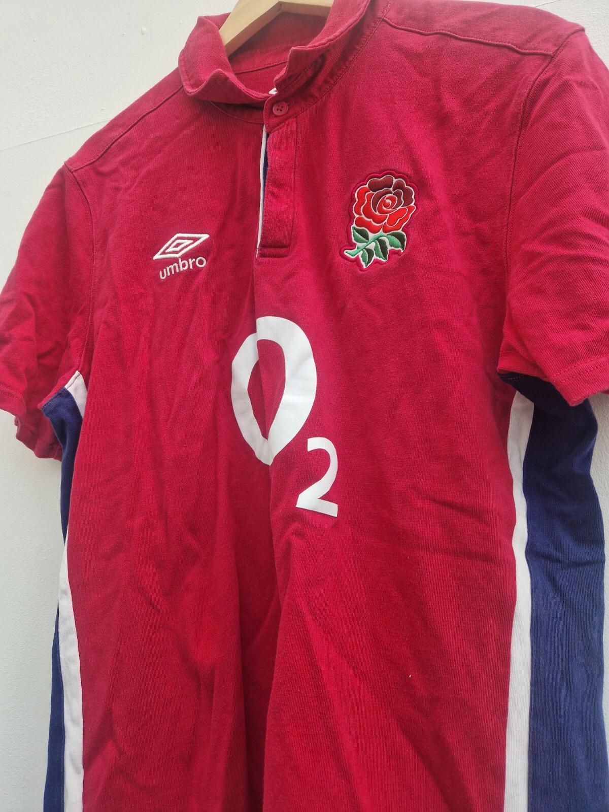 England Rugby Union Away Shirt 2021/2022 Umbro Classic Cotton Red Uk  Size Xl Gc