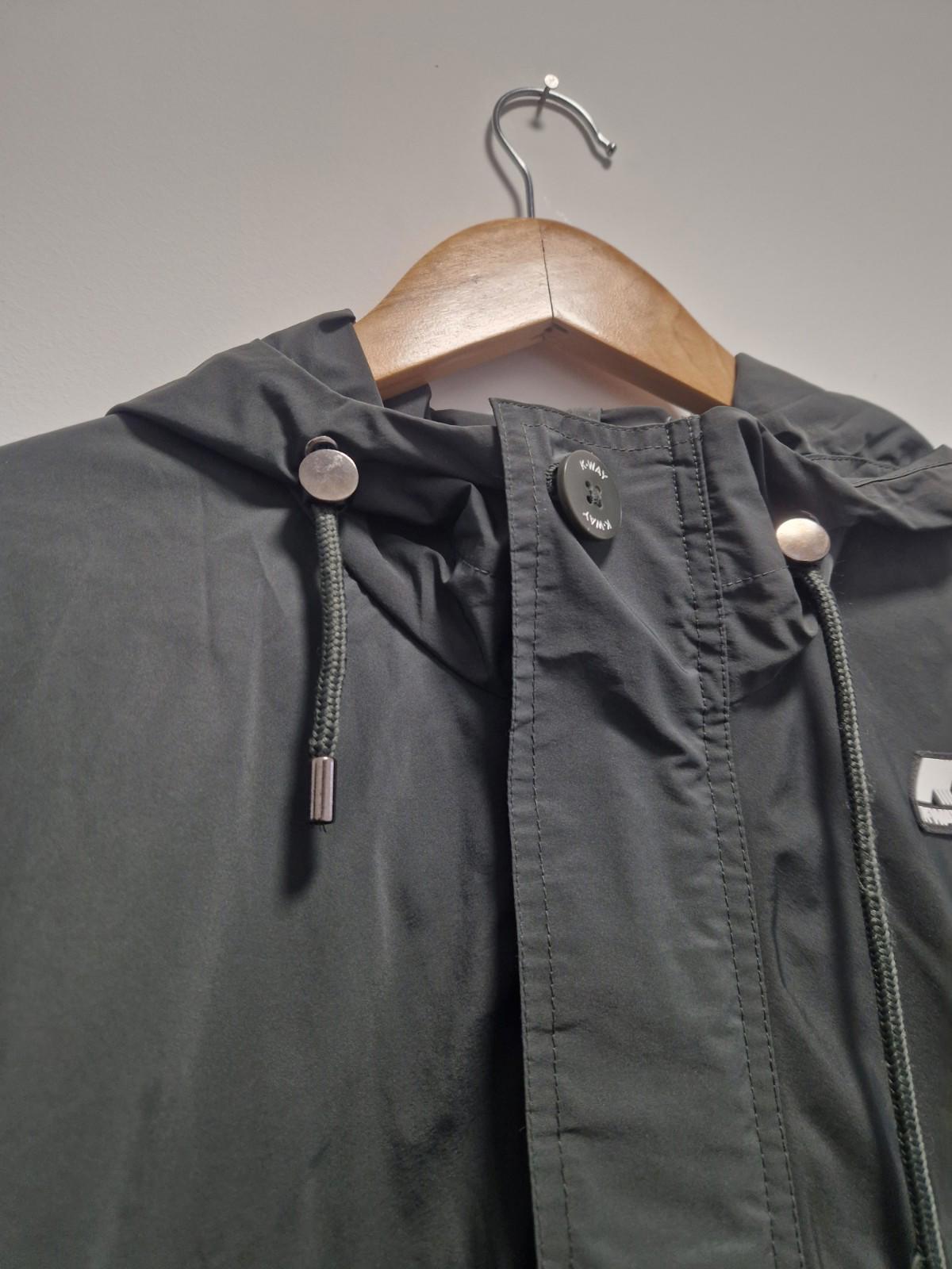 K- Way Bruno Poly Canvas Black Lightweight Hooded Packdown Jacket Uk Medium  Gc