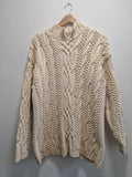 Vintage 90s Joseph Tricot Heavyweight  Cream 100% Cotton Cable Knit Jumper Uk M