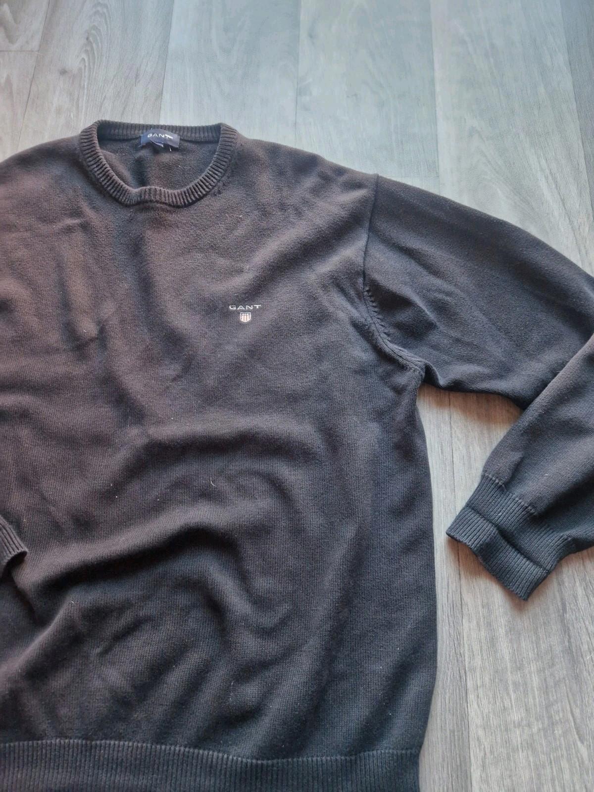 Gant Black 100% Cotton  Crew Neck Jumper Uk Size Xl Gc