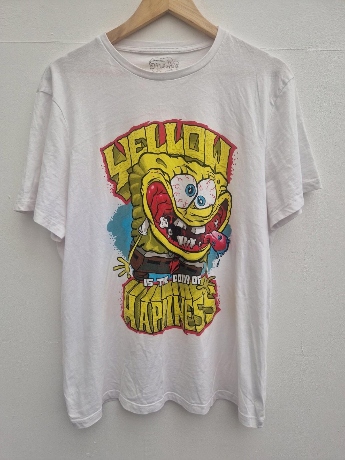 Spongebob Squarepants  Yellow  Is The Colour  For Happiness  Graphic Tee Xl