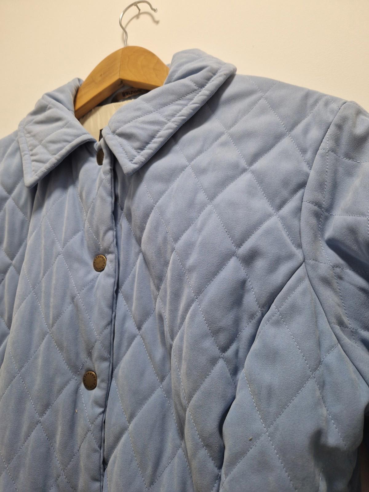 Vintage Barbour Baby Blue Diamond Shaped Microfibre Quilted Jacket Uk Size 10 Gc