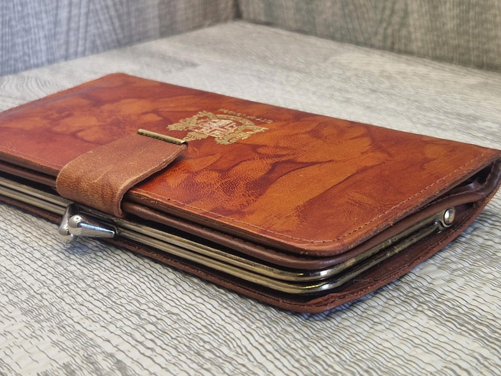 City Of London"SQUIRE" Genuine Brown Leather Wallet document holder Vgc