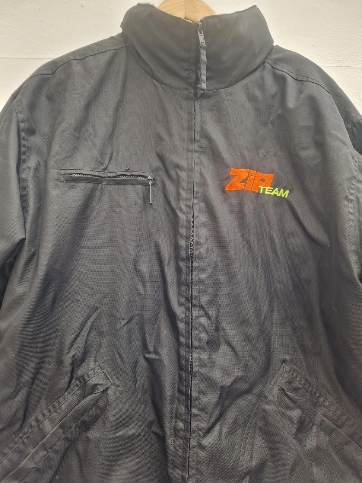 Zip Team Young Guns Go Karting Crew Fleece Lined Black Jacket  Uk Size  L Vgc