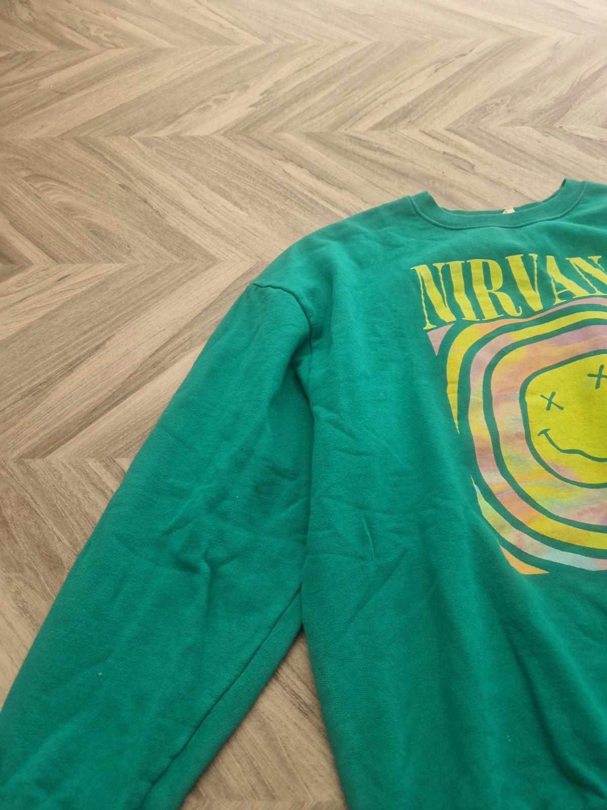 Urban Outfitters X Nirvana Oversized Sweatshirt Spiral Face Green Uk M/L Ladies