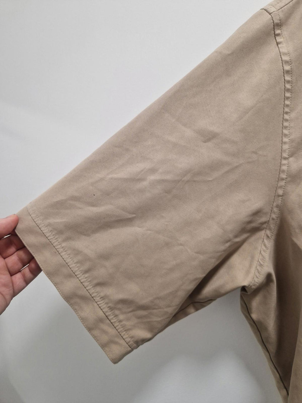 Ralph Lauren Polo Golf Quarter Zip Beige Jacket Short Sleeves Uk Size Xl Gc