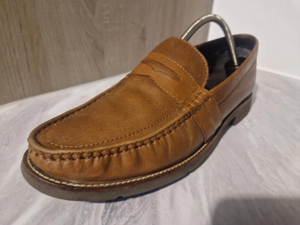 Rockport Brown Tan Leather Mens Loafers Uk Size 10.5 Gc V75688