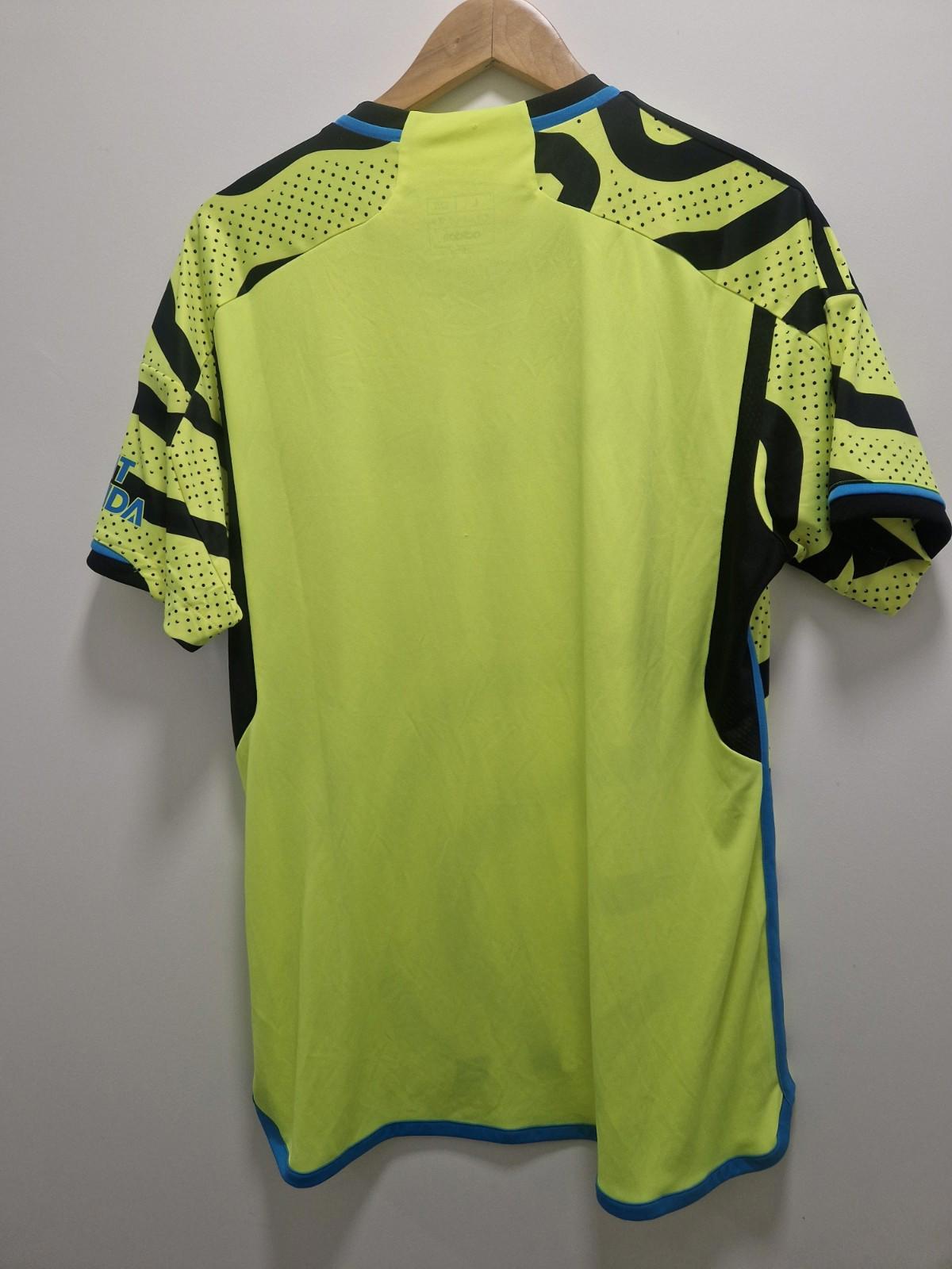 Arsenal 2023 - 2024 Yellow Adidas Away Football Shirt Jersey Uk Size L Vgc