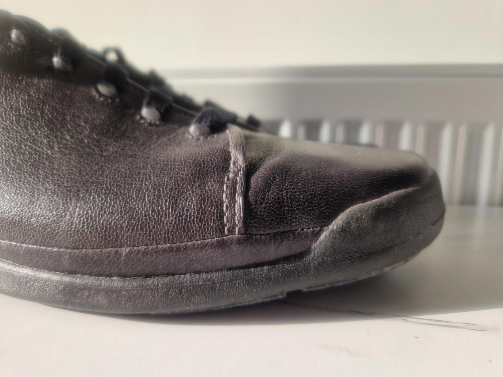 Clarks Black Leather Flexlite Lightweight Trainers Uk Size 11 G Preowened  Vgc