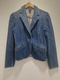 Gap 2 Button  Blue Denim  Jackets Ladies Uk Size 8 Gc