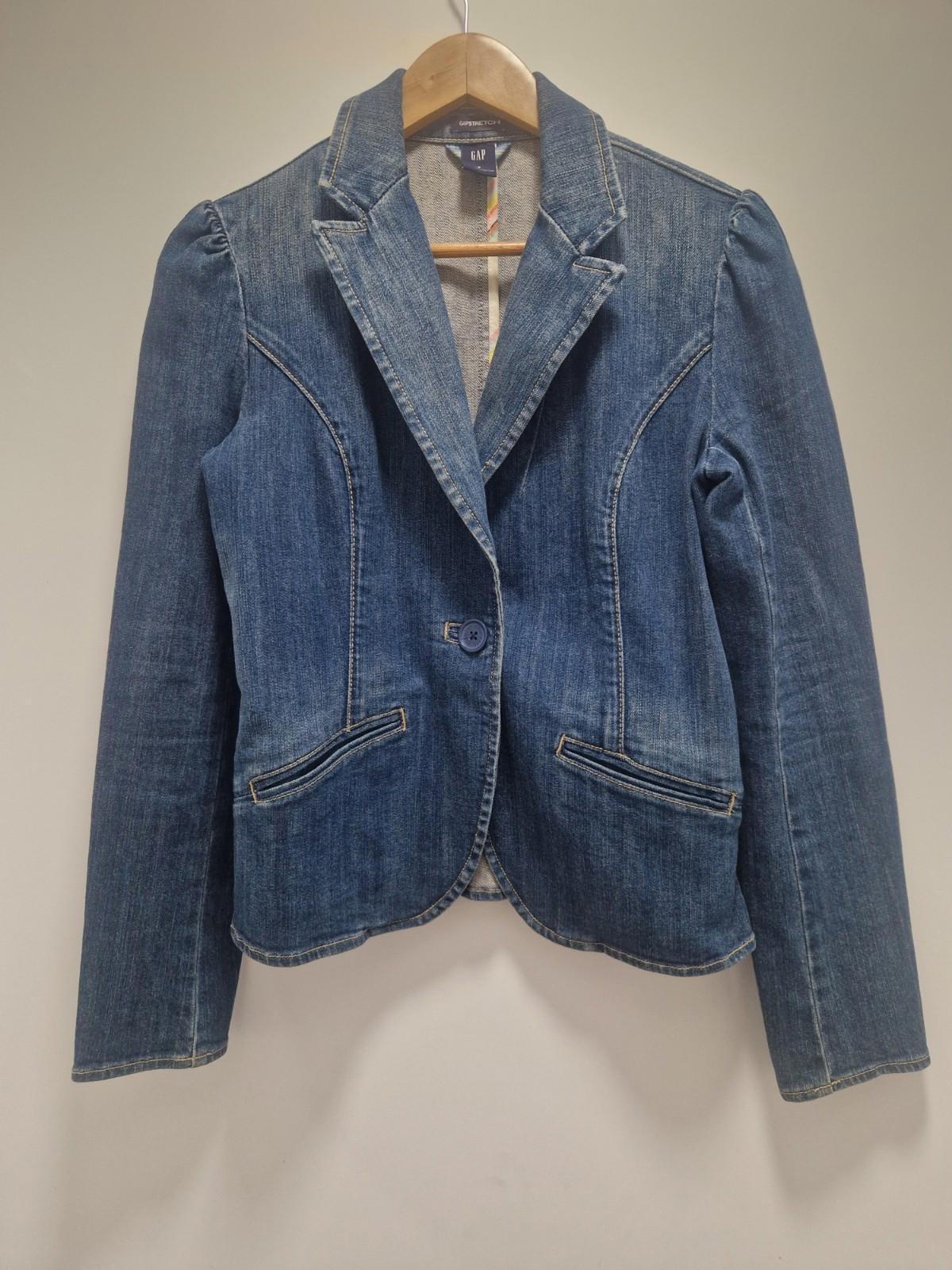 Gap 2 Button  Blue Denim  Jackets Ladies Uk Size 8 Gc