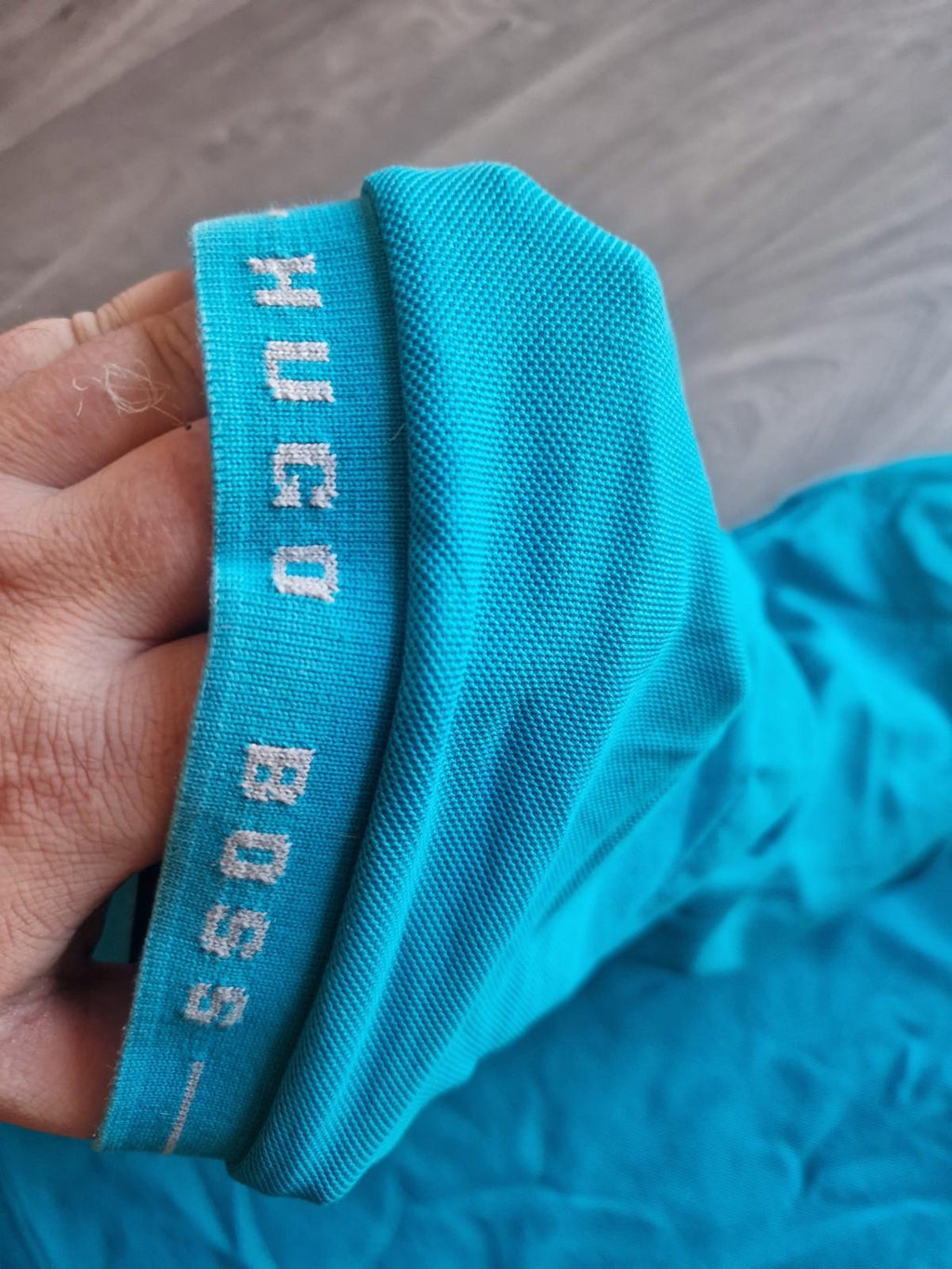 Hugo Boss Green Label Teal Blue Polo Shirt Uk Size Xl Slim Fit Vgc