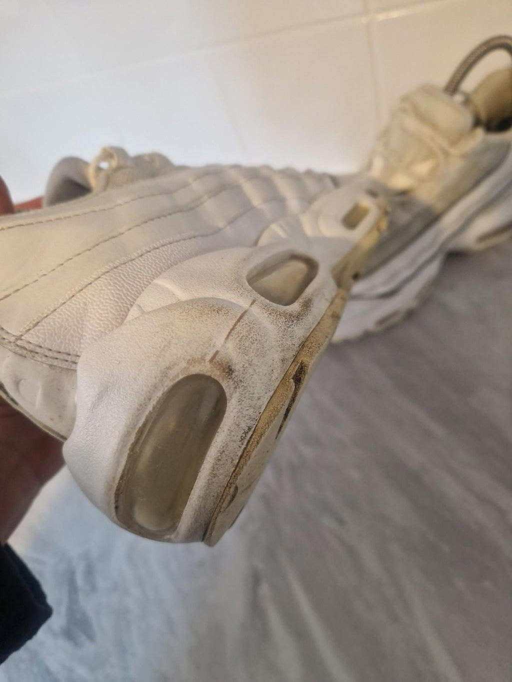 Nike Air Max 95 GS White CJ3906-100 Uk Size 6 Gc