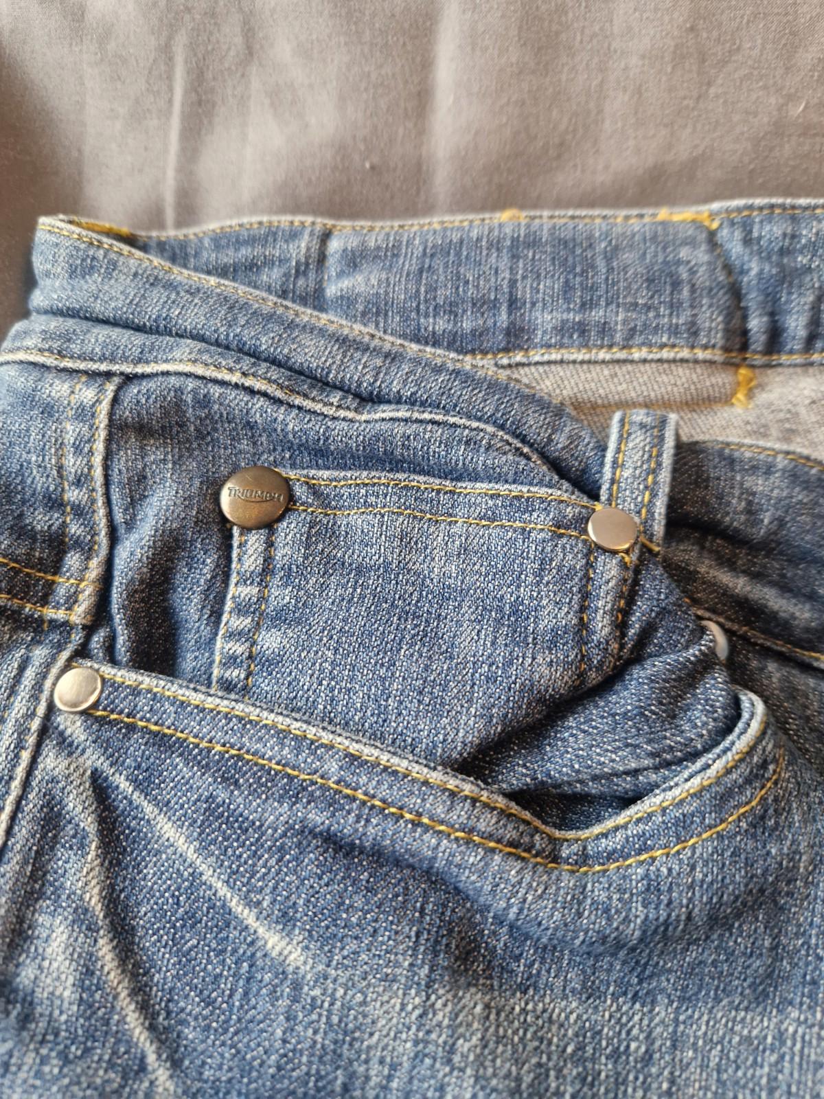 Triumph Motorcycle Jeans Ladies Blue Uk Size W40 X L29 Gc