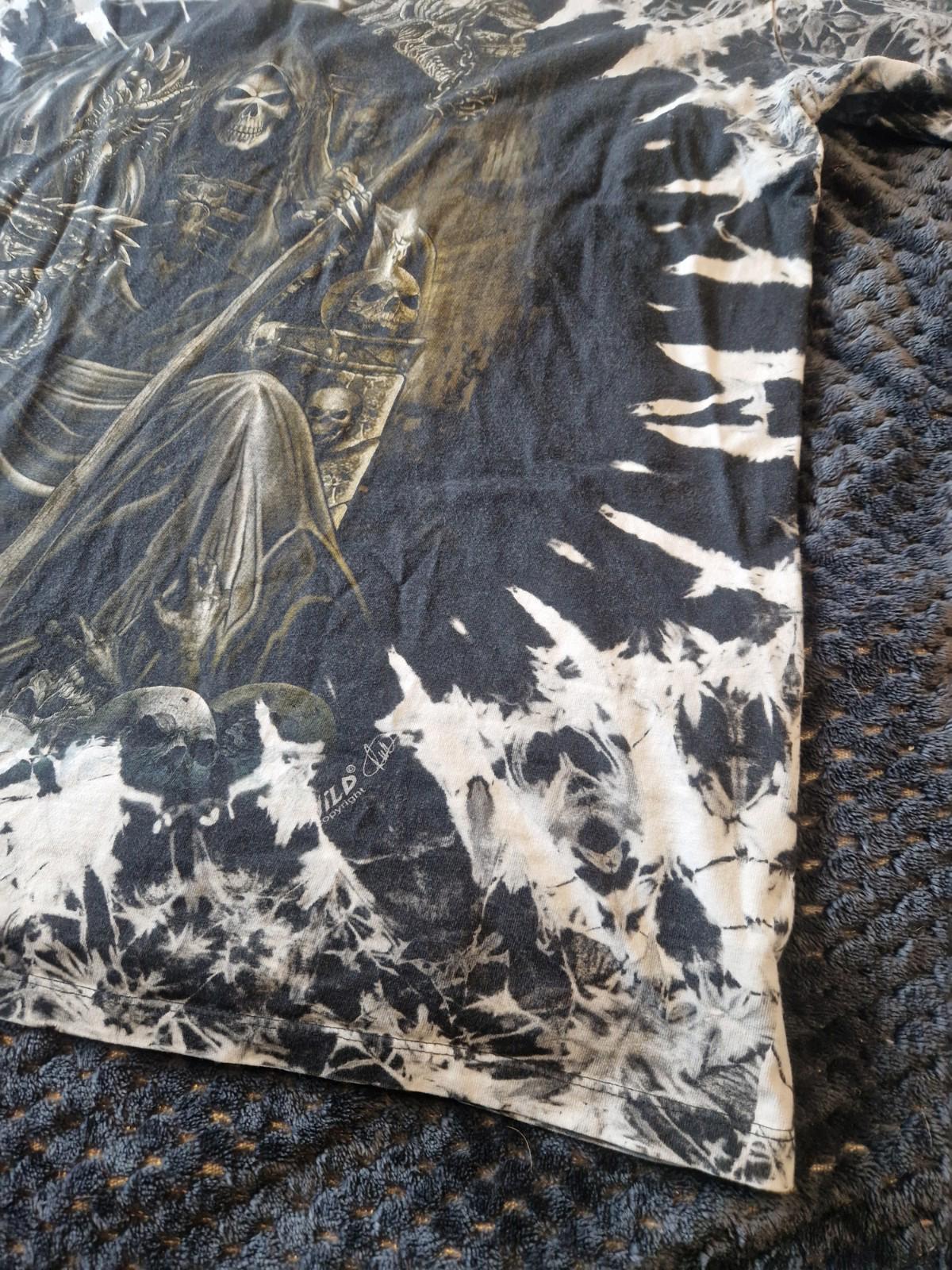 Grim Reaper Glow in the Dark Tie Dye Graphic T-Shirt Uk Size  Xl On A Wild Tag