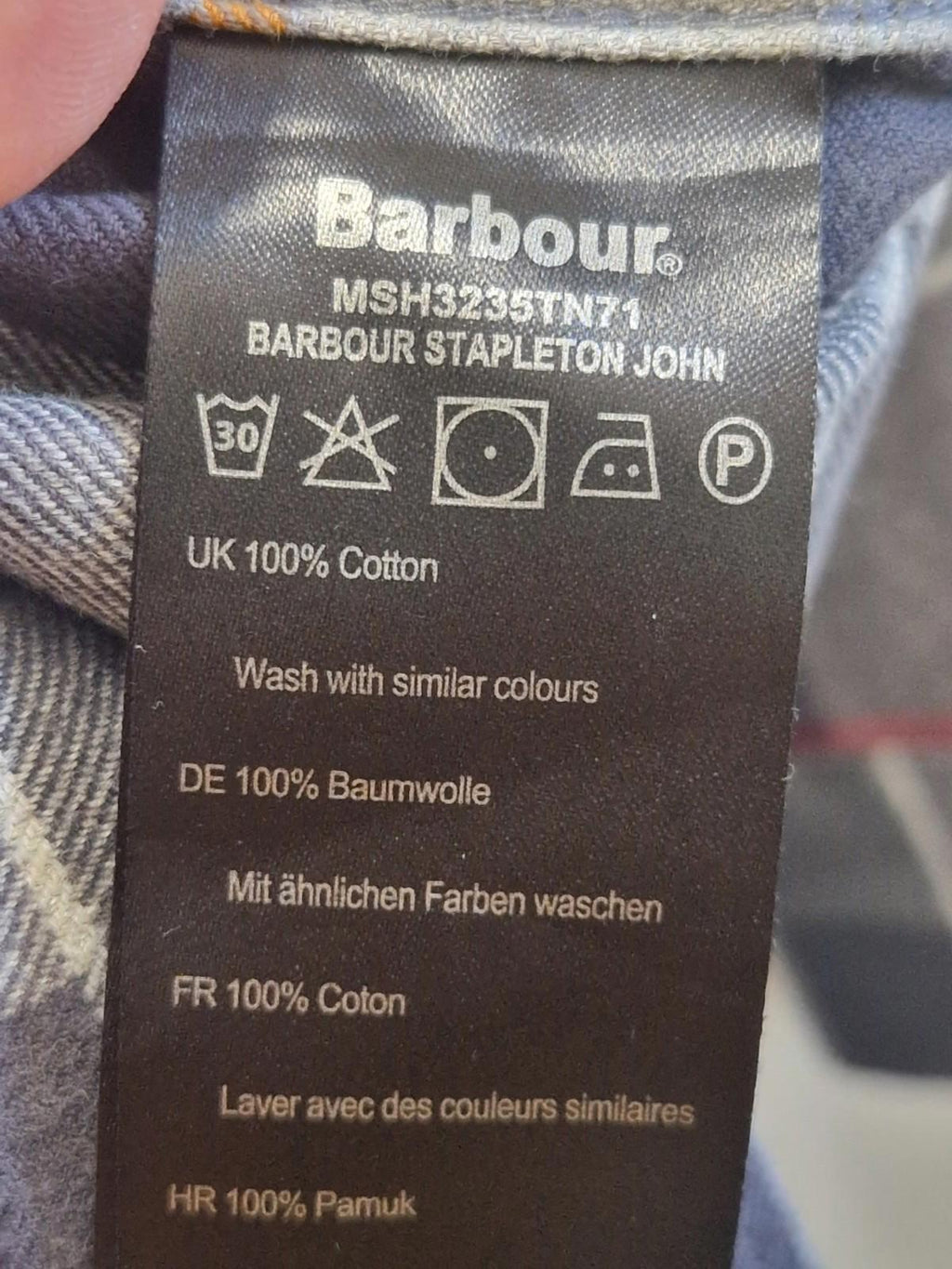 Barbour Stapleton John tartan Checked Flannel Shirt Uk Size Xl Good Condition