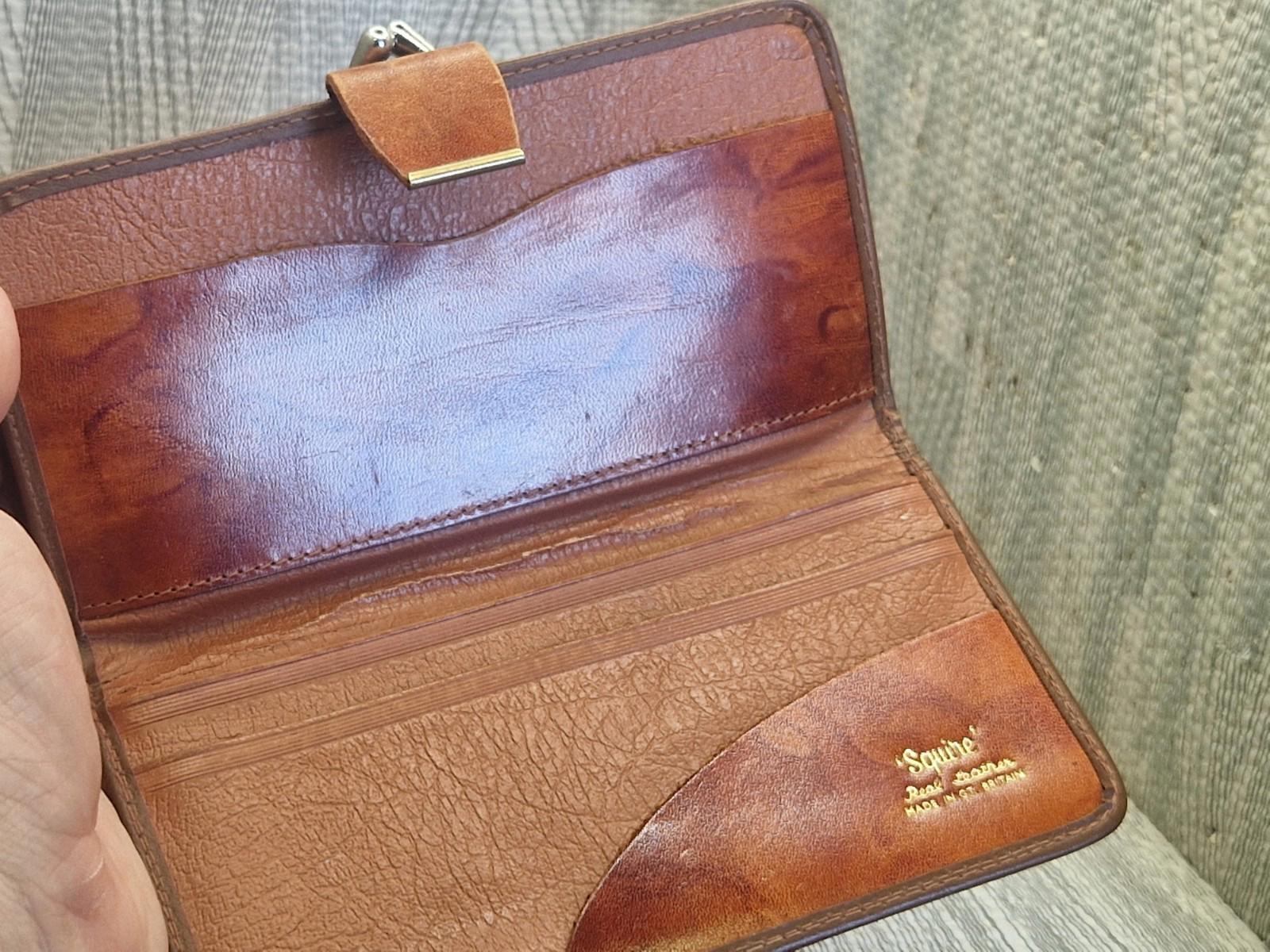 City Of London"SQUIRE" Genuine Brown Leather Wallet document holder Vgc