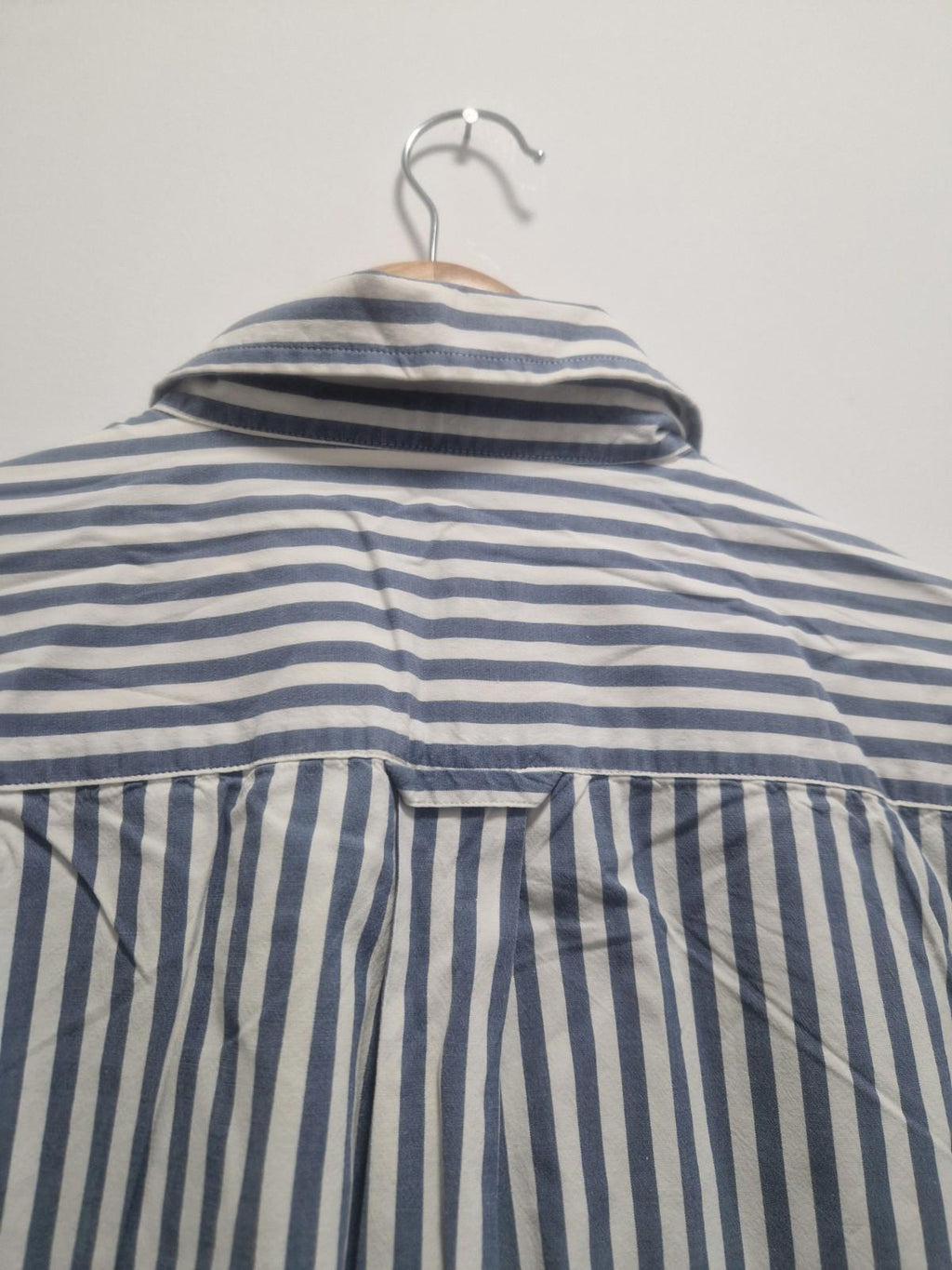 Barbour Mens Blue & White 100% Cotton Full Button Shirt Uk L Gc
