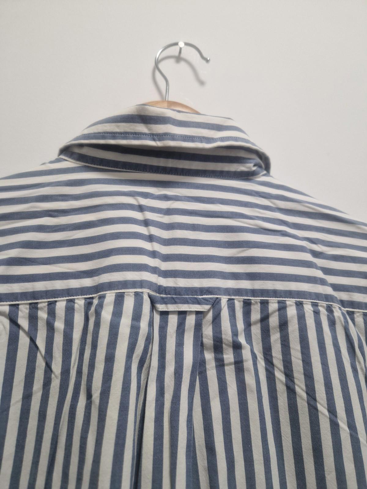 Barbour Mens Blue & White 100% Cotton Full Button Shirt Uk L Gc
