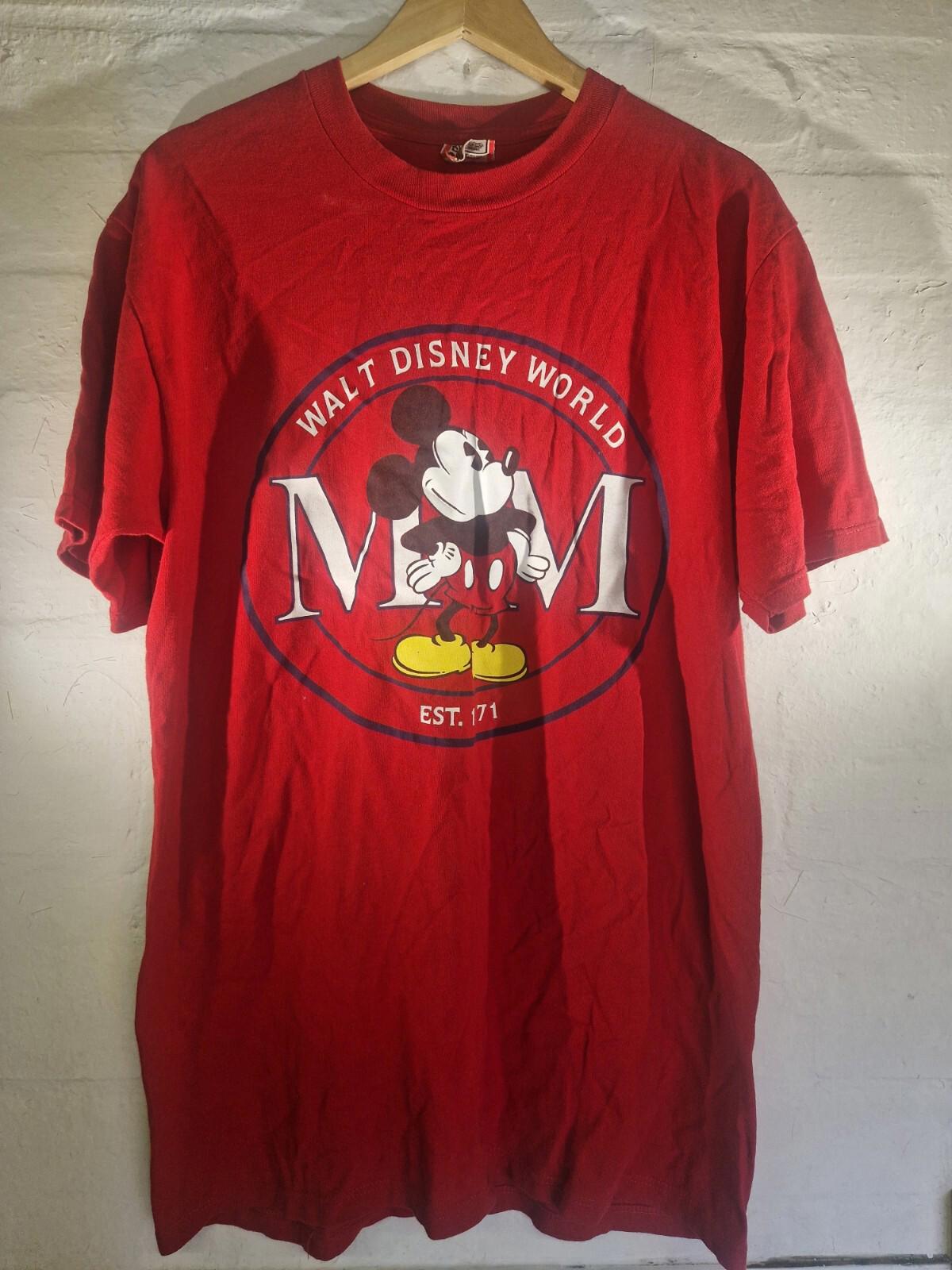 Disney Walt Disney Red Mickey Tee Vintage Usa Label Vgc Size Large Gc T-shirt