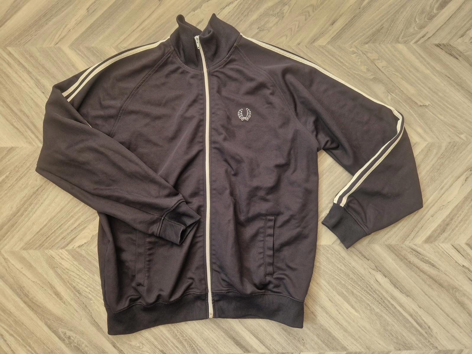 Fred Perry Vintage 90s Navy Blue Full Zip Football Casuals Jacket Uk Xl  Vgc