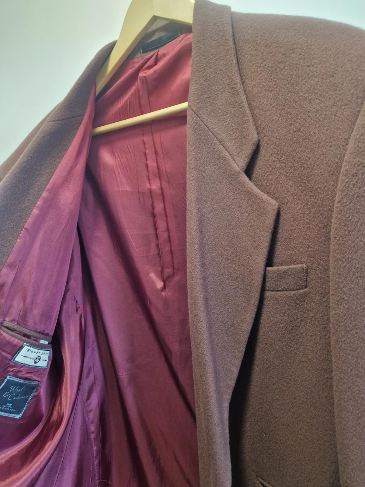Vintage Top Man burgundy wool and cashmere blend men's blazer Uk Medium