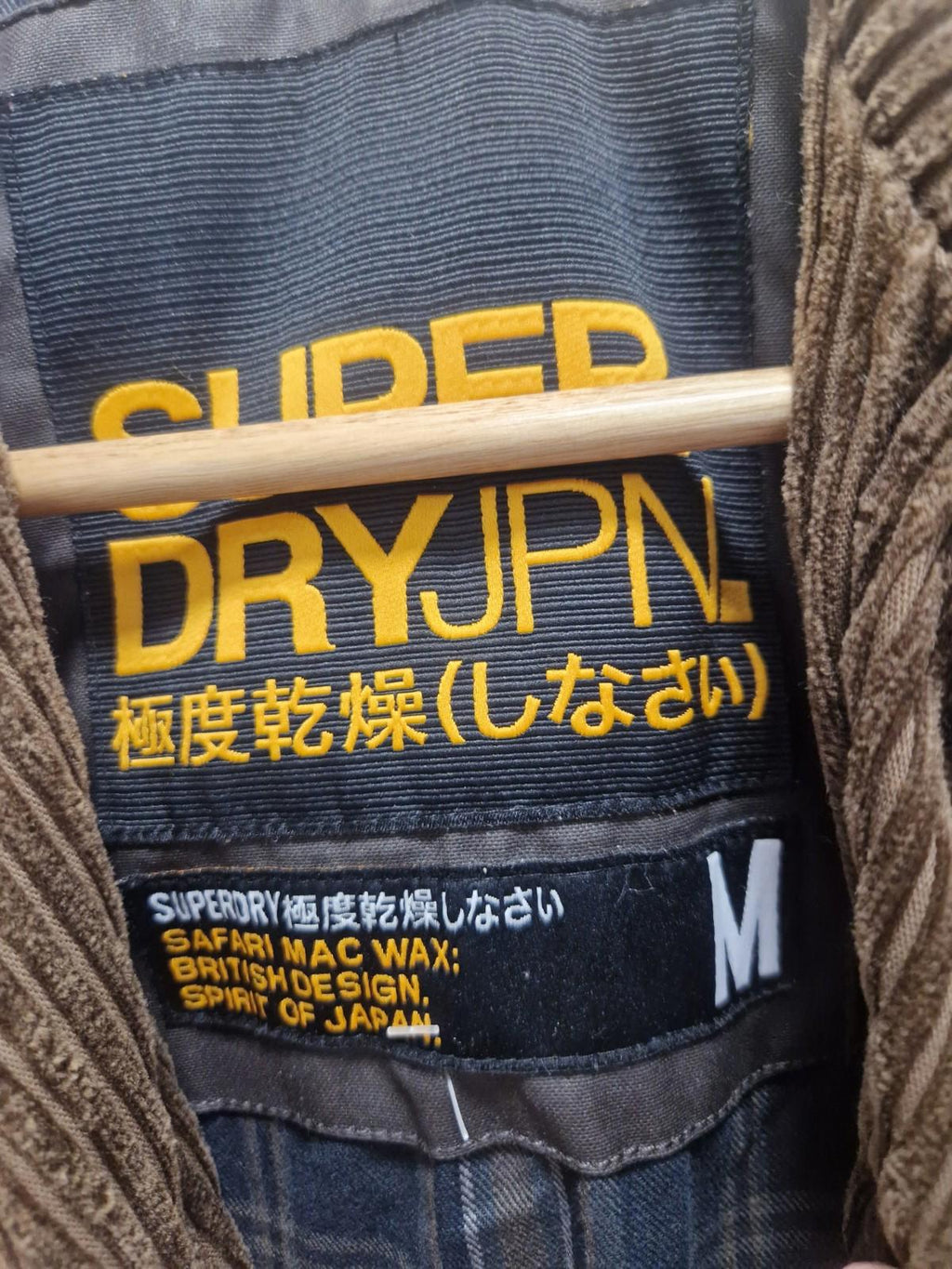 Superdry Safari Mac Wax Coat Brown Double Breasted Waxed Jacket Uk M Size 12-14