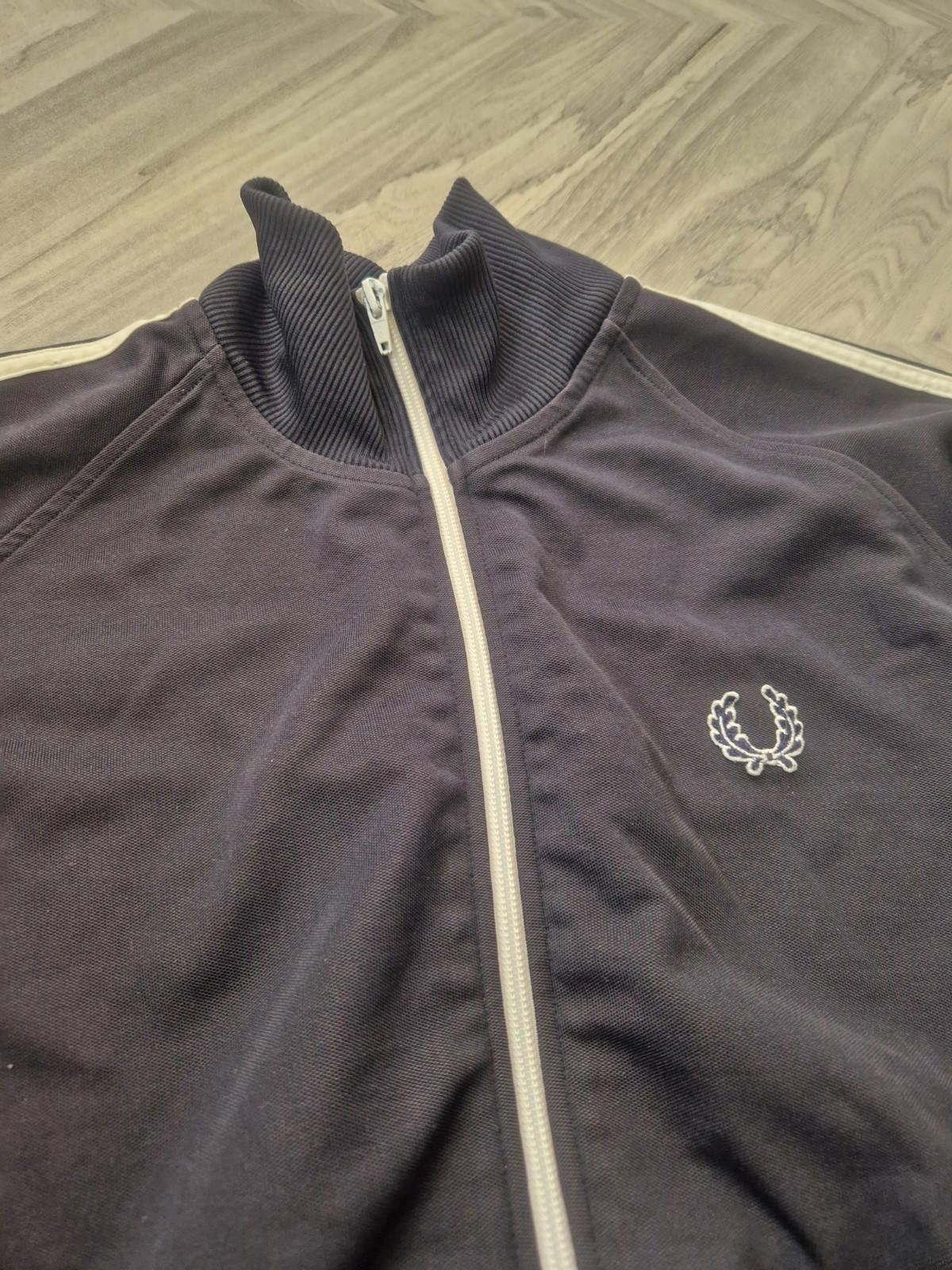 Fred Perry Vintage 90s Navy Blue Full Zip Football Casuals Jacket Uk Xl  Vgc