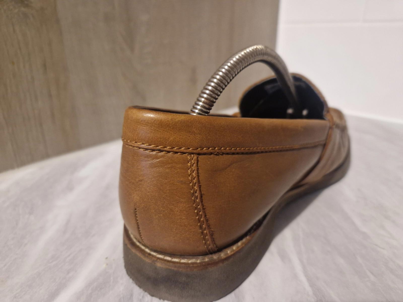 Rockport Brown Tan Leather Mens Loafers Uk Size 10.5 Gc V75688