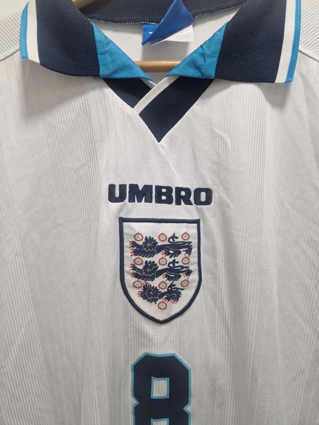 England Euro 1996 home football jersey with Paul Gascoigne's name & number Xl