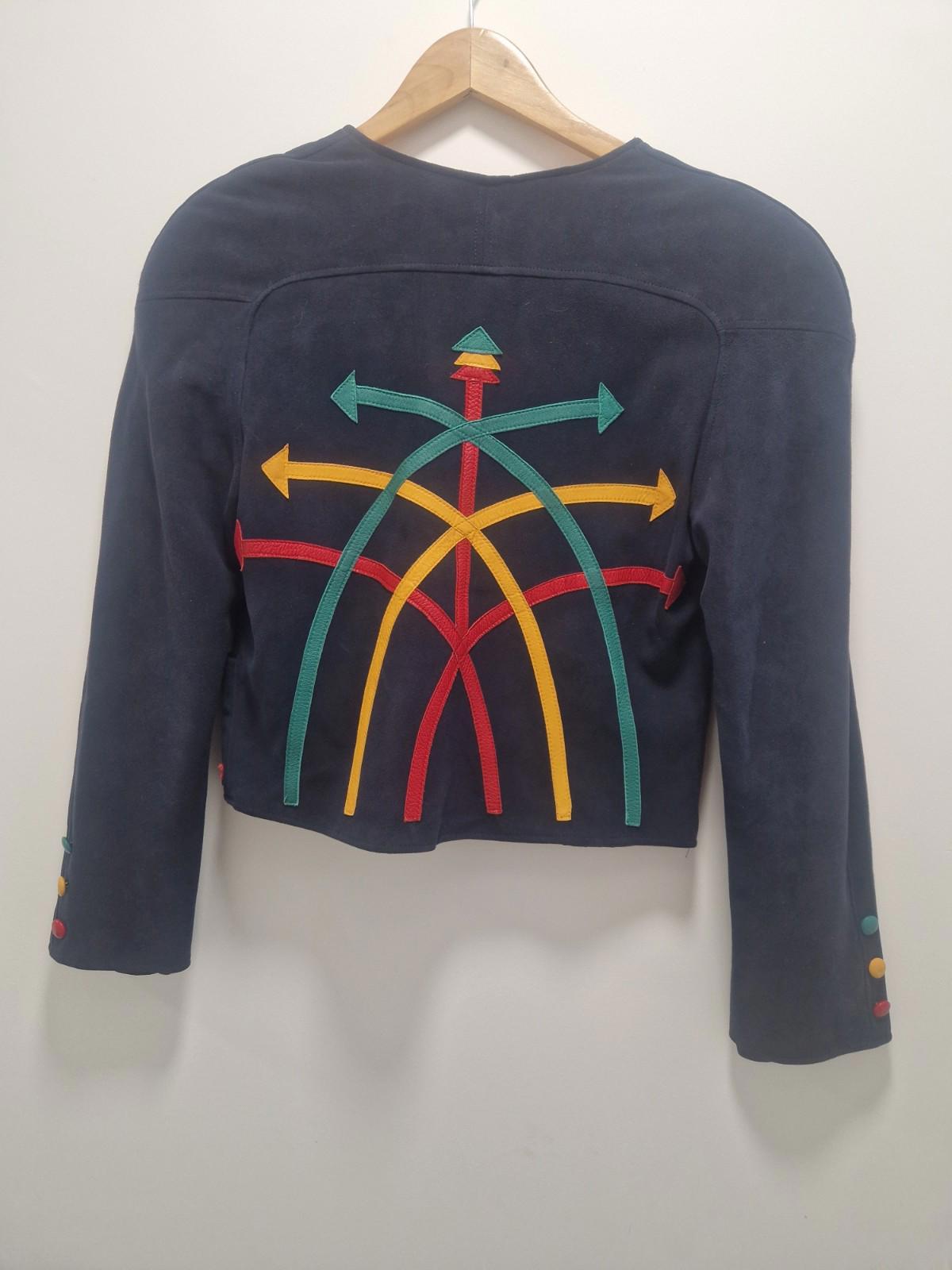 Vintage 80s Iskinolin Ann Marie Suede Ladies Jacket Padded Shoulders Uk S Vgc