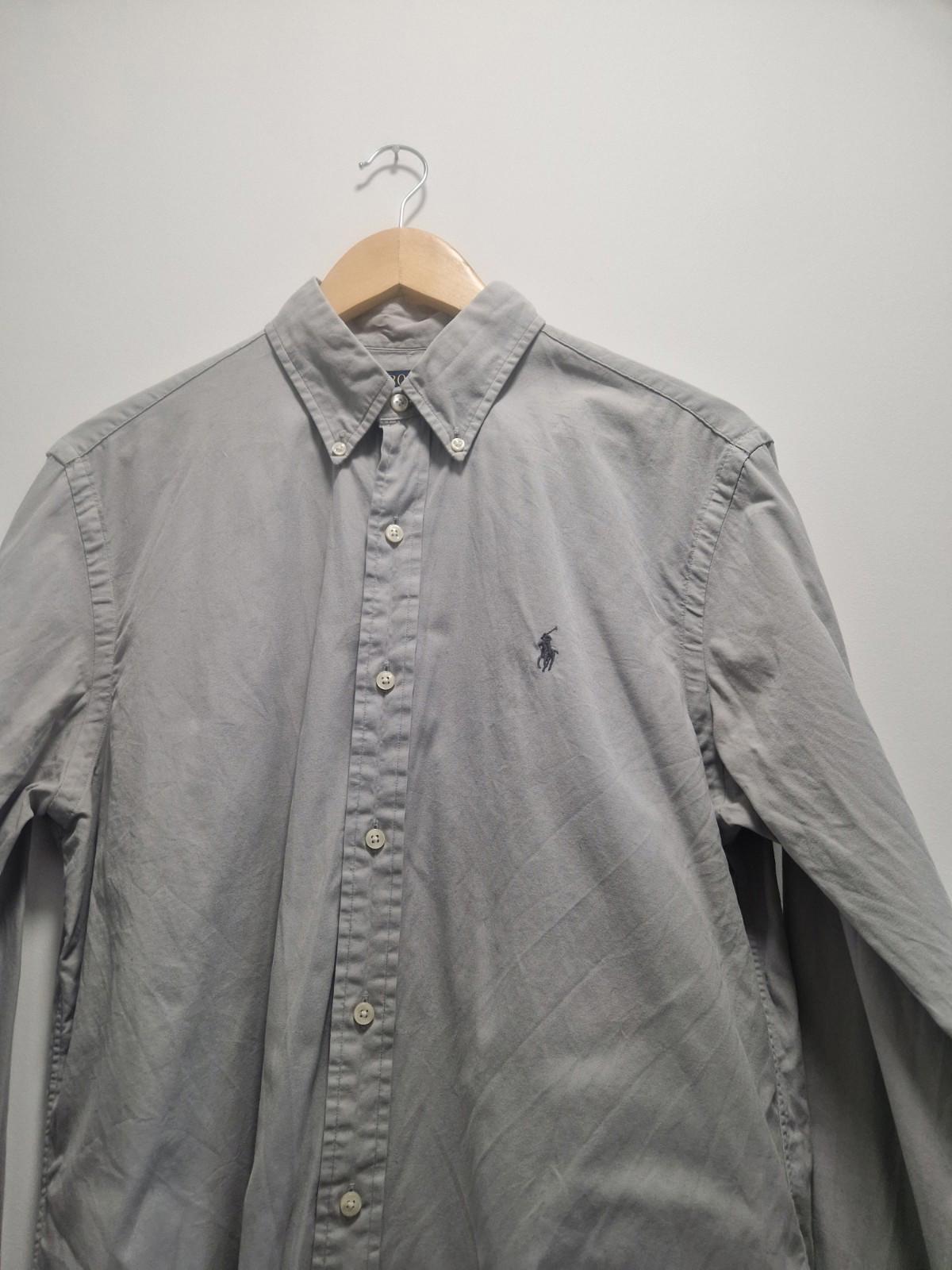 Polo Ralph Lauren Custom Fit Oxford Cotton Shirt in a grey stone color Uk M Gc