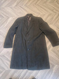 Vintage West Of England Burton  Mens Grey Wool Long Overcoat 40" Chest Uk M Vgc