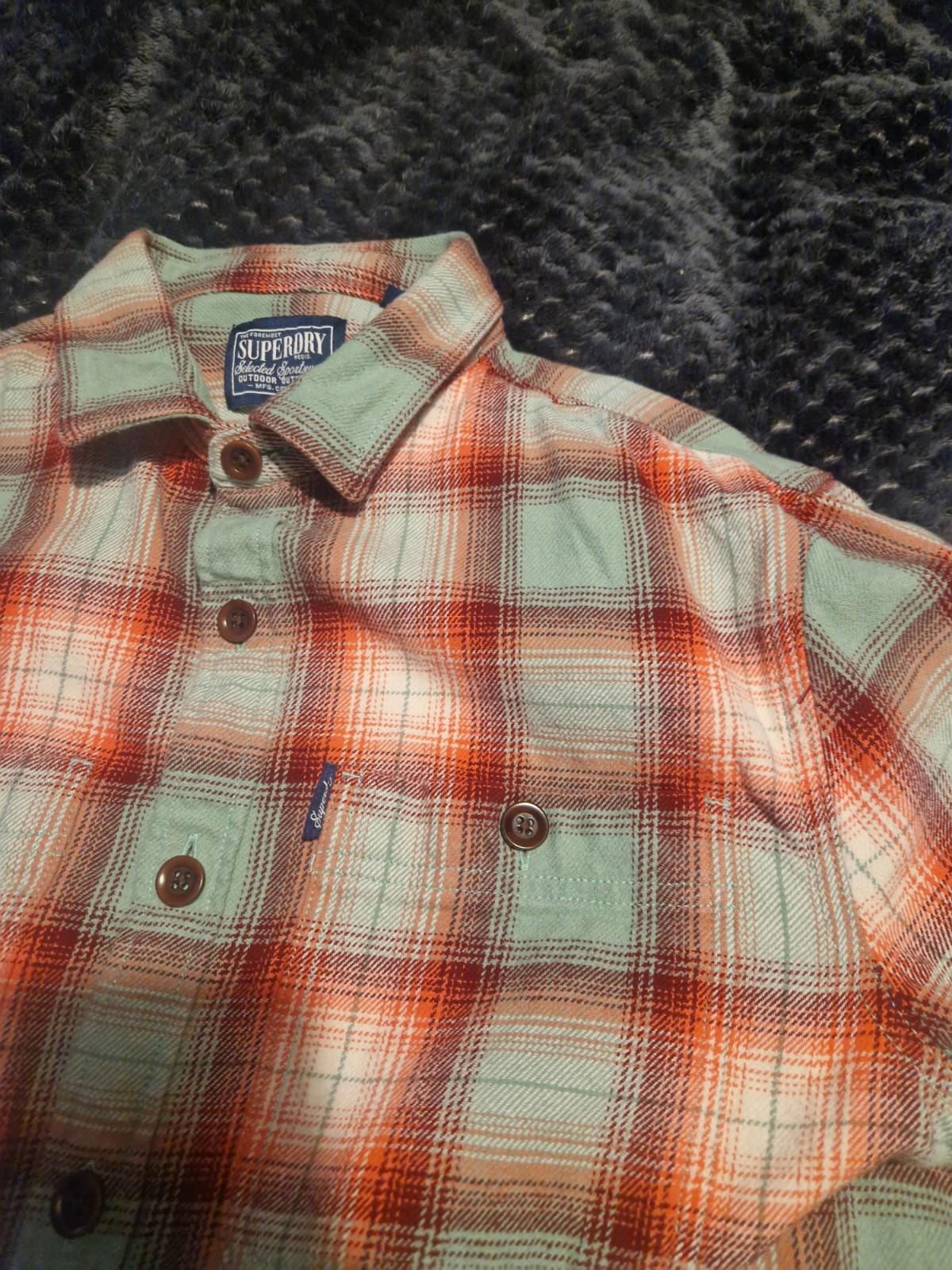 Superdry Men’s Heavyweight Cotton Check Plaid Lumberjack Flannel Shirt Uk Meduim