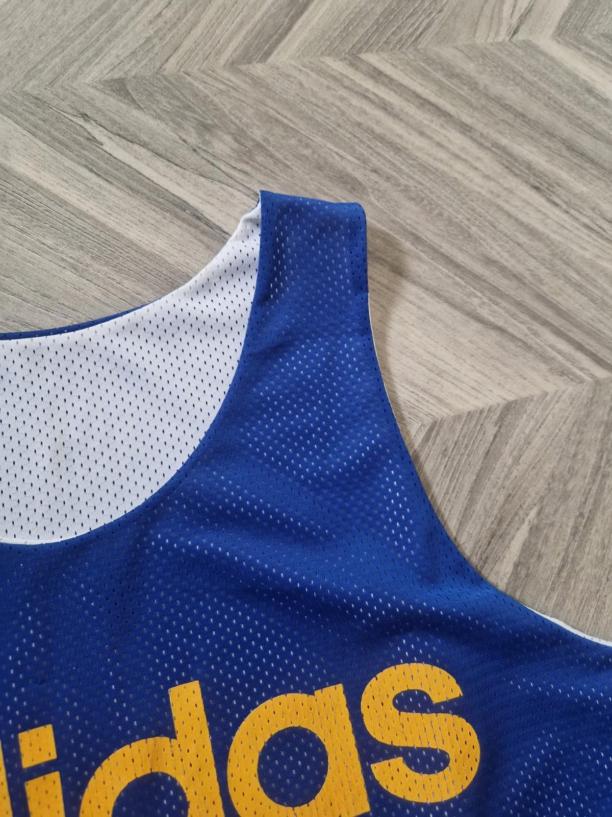 Vintage Rare Adidas  Basketball  Reverse Jersey Pit To Pit 24.5 Uk Size Xl Vgc