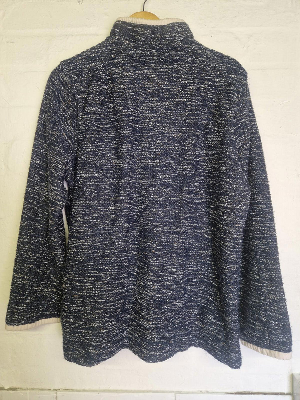 Wierd Fish Quarter Zip  Pull Over Sweat Shirt Blue  Top Uk Size M Vgc