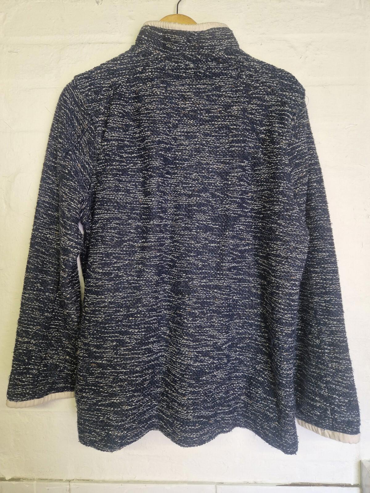 Wierd Fish Quarter Zip  Pull Over Sweat Shirt Blue  Top Uk Size M Vgc