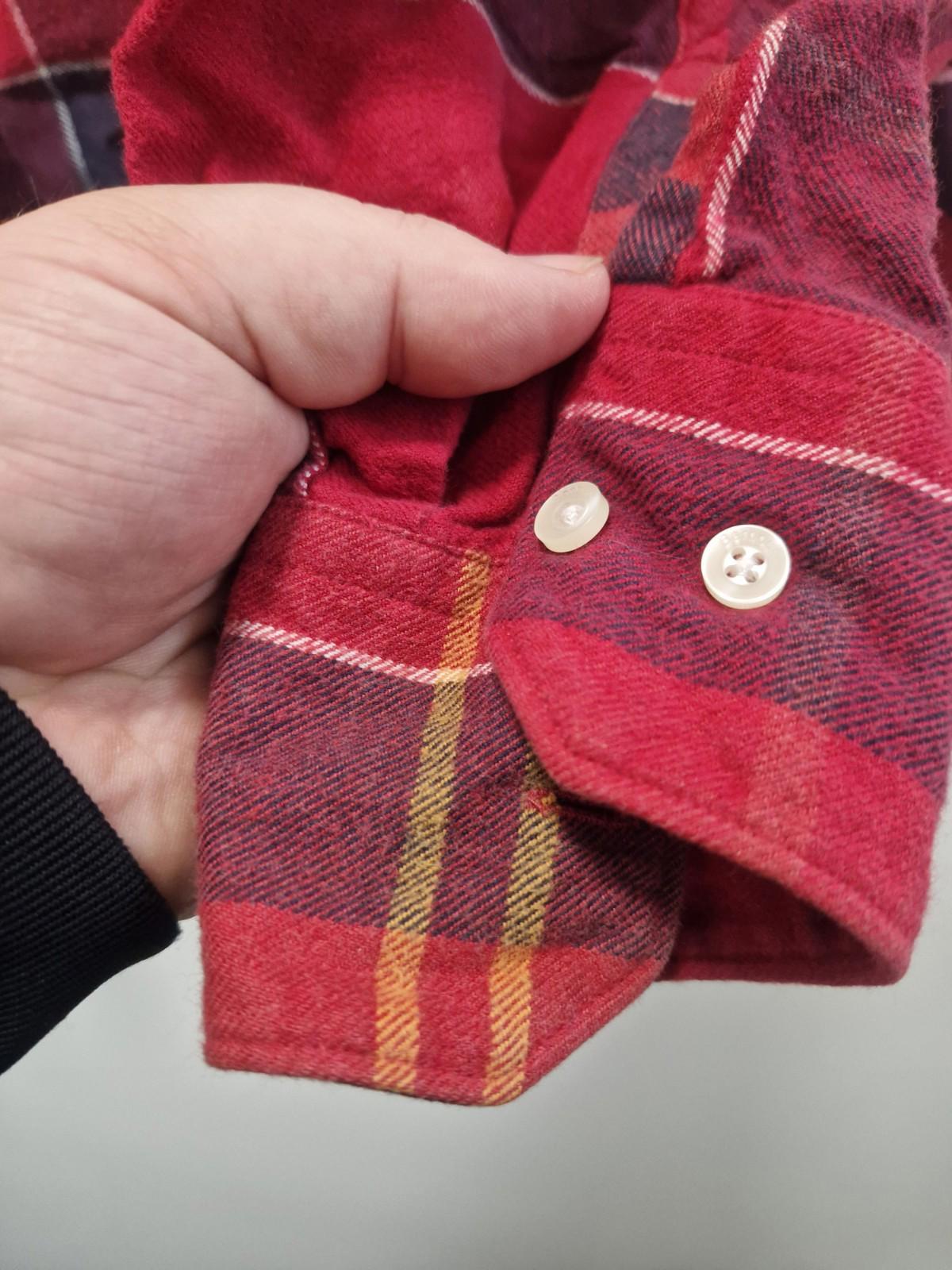 Barbour John Tr Red Checked Flannel Full Button  Shirt Smart Casual Uk Xl Gc