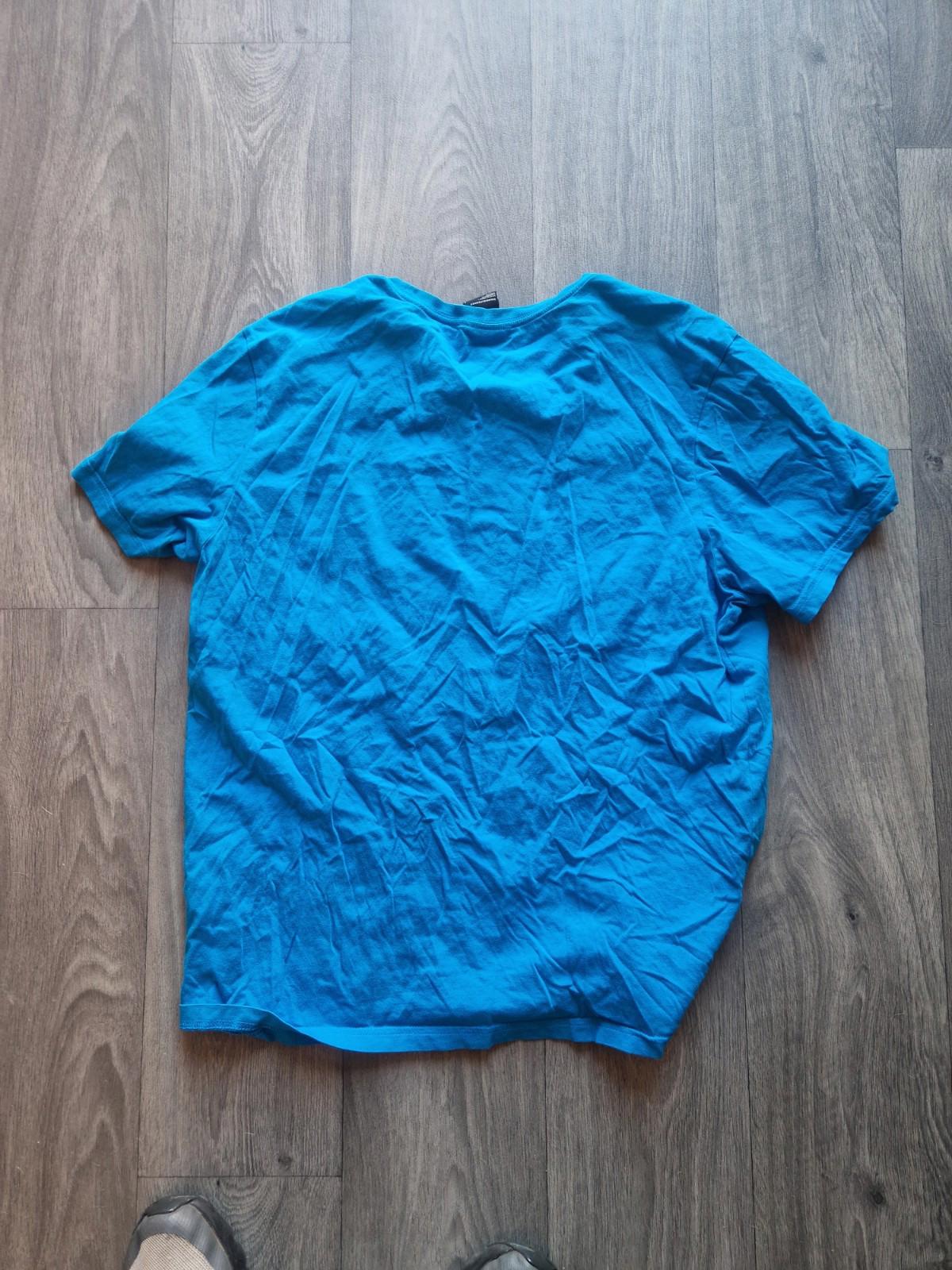 The North Face Blue Crew Neck T -shirt Front Chest Hit Womens Uk Size L