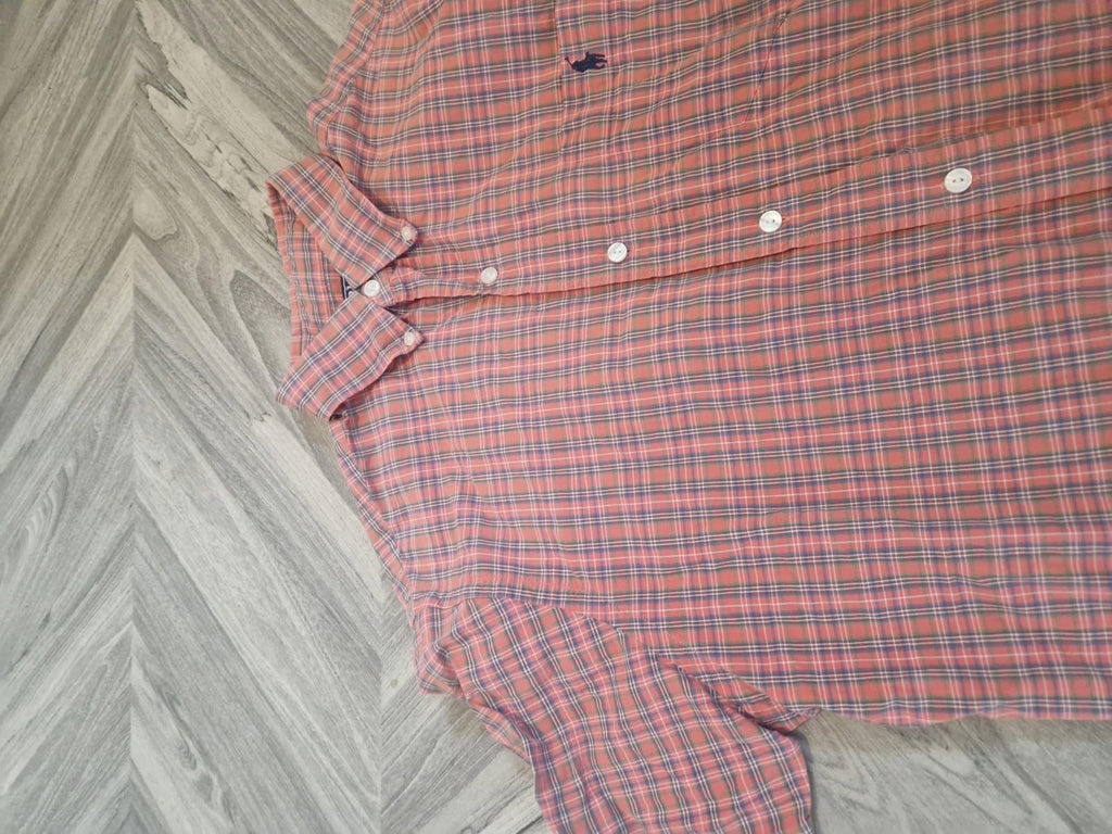 Ralph Lauren Blake Shirt Mens M Cotton Plaid Button Up Short Sleeve Casual