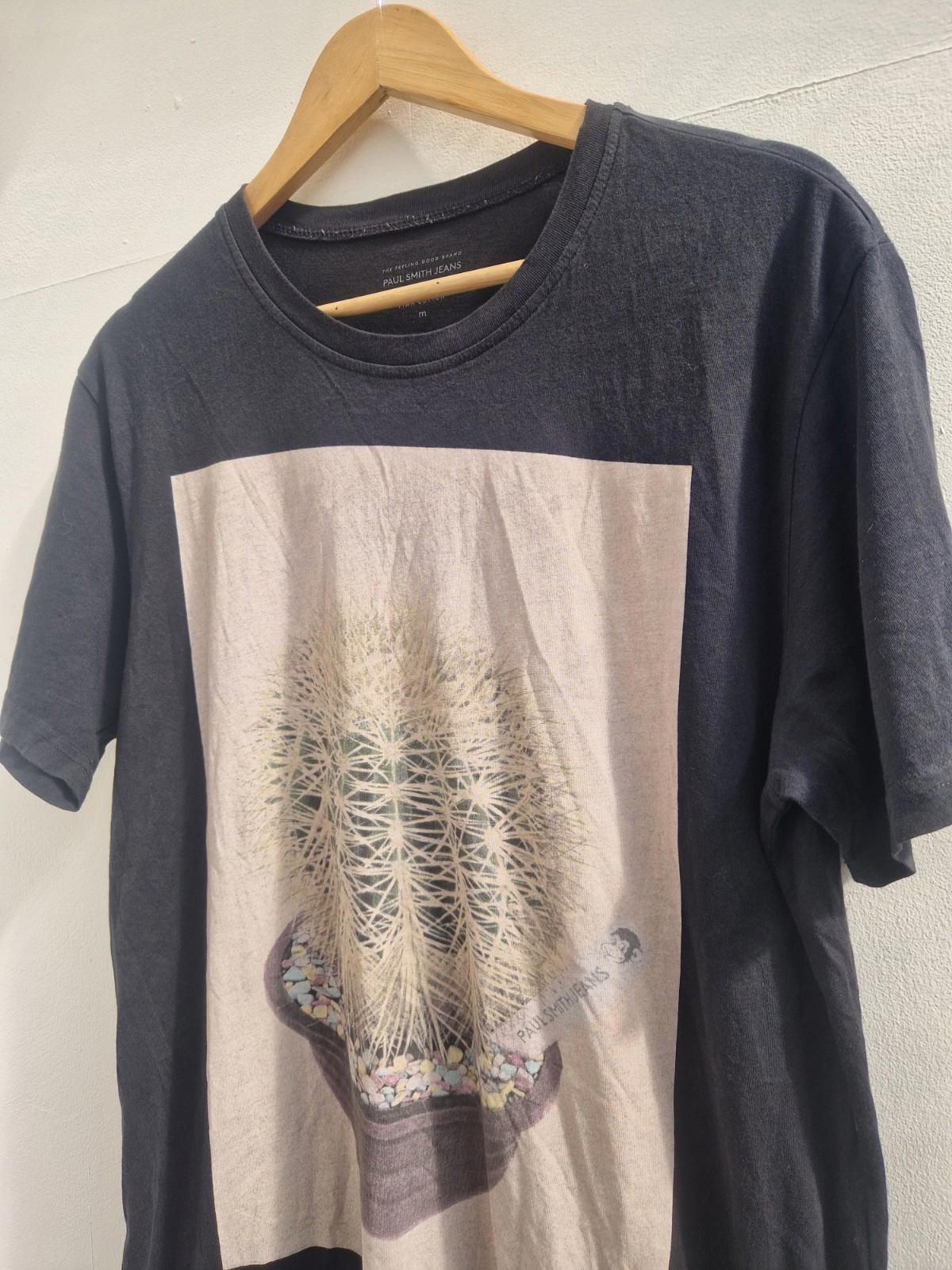 Paul Smith Cactus Print Graphic T- Shirt Made From Pima Black Cotton  Uk M Gc