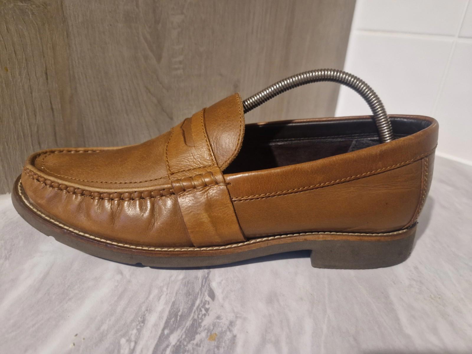Rockport Brown Tan Leather Mens Loafers Uk Size 10.5 Gc V75688
