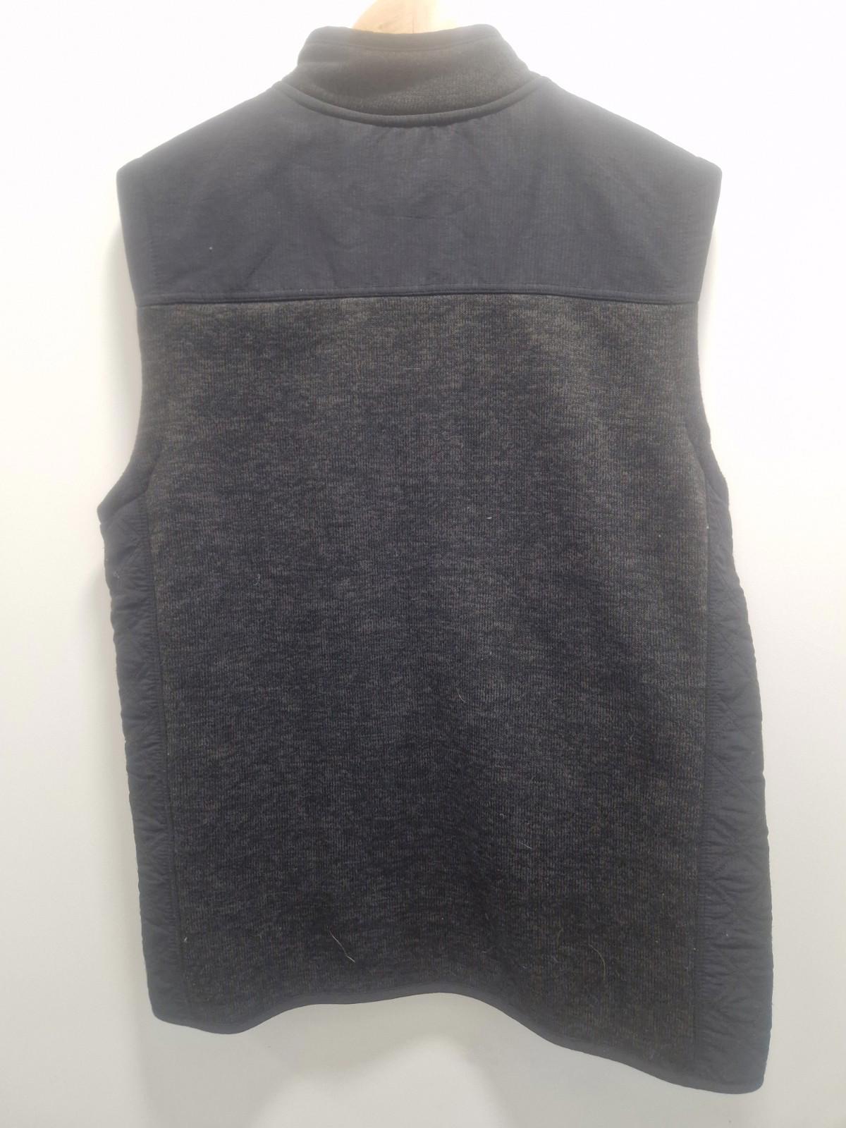 Orvis Gilet Jacket Mens L Large Grey Sweater Vest Fleece Knit Full Zip Gc