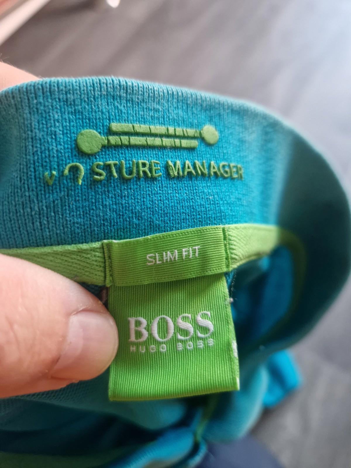 Hugo Boss Green Label Teal Blue Polo Shirt Uk Size Xl Slim Fit Vgc
