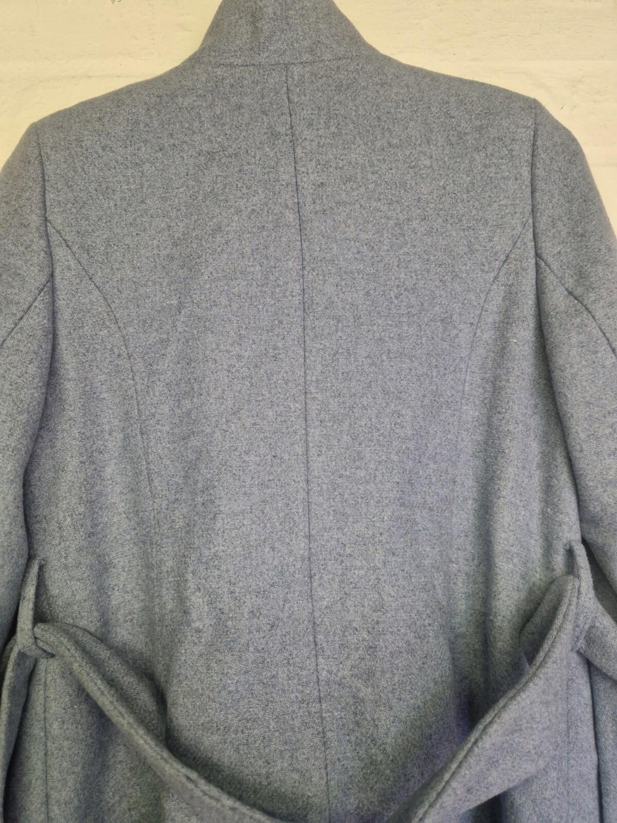 Monsoon  WoolRich Grey/Blue Double Breasted Wool Coat Vgc Uk Size 10
