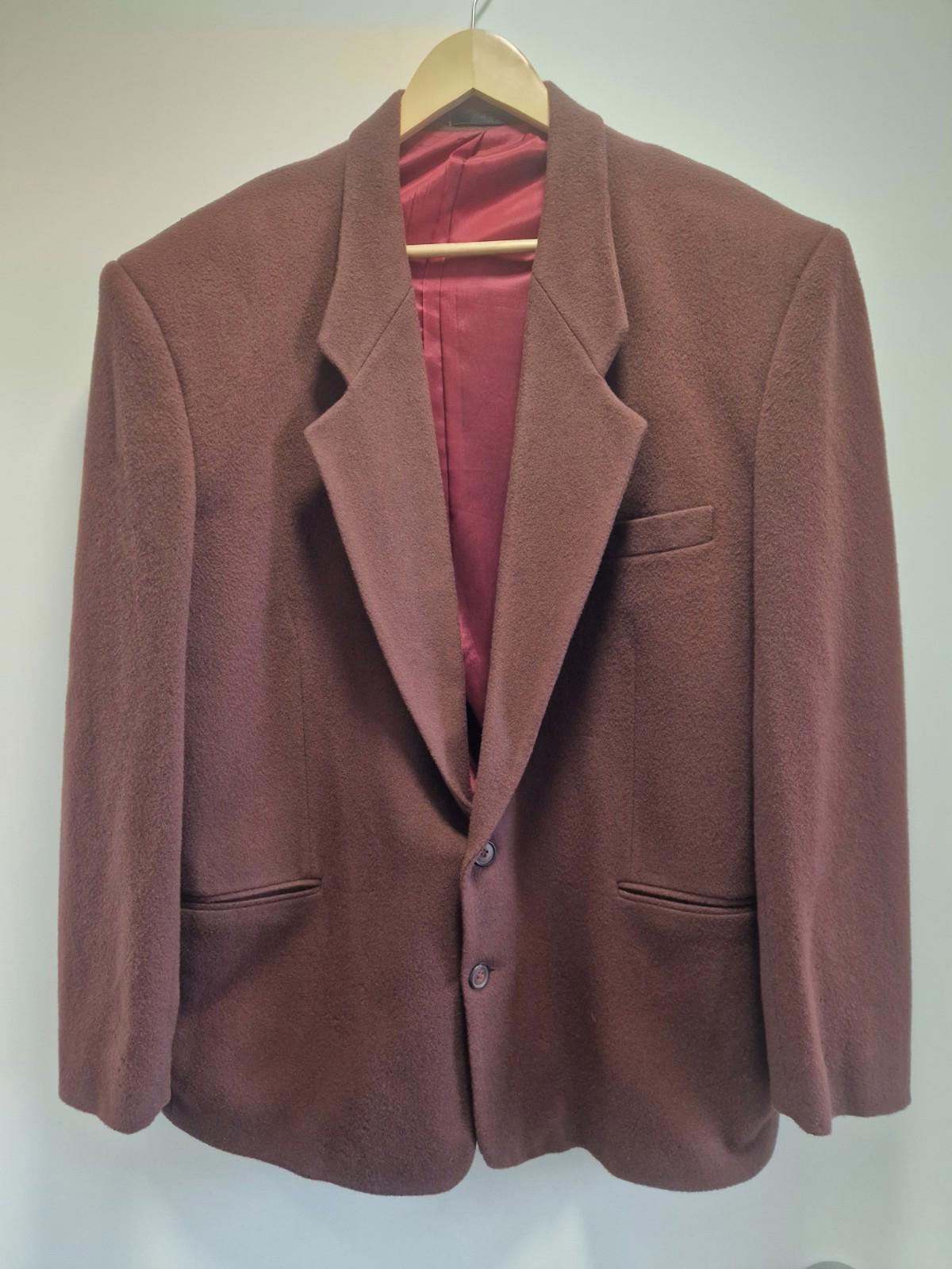 Vintage Top Man burgundy wool and cashmere blend men's blazer Uk Medium