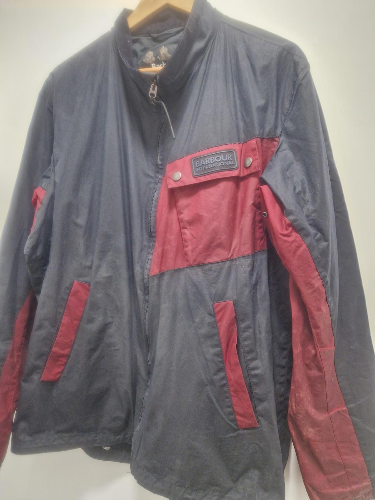 Barbour International 4oz Lightweight  Mayer Wax Jacket Red & Black Uk Xxl Gc